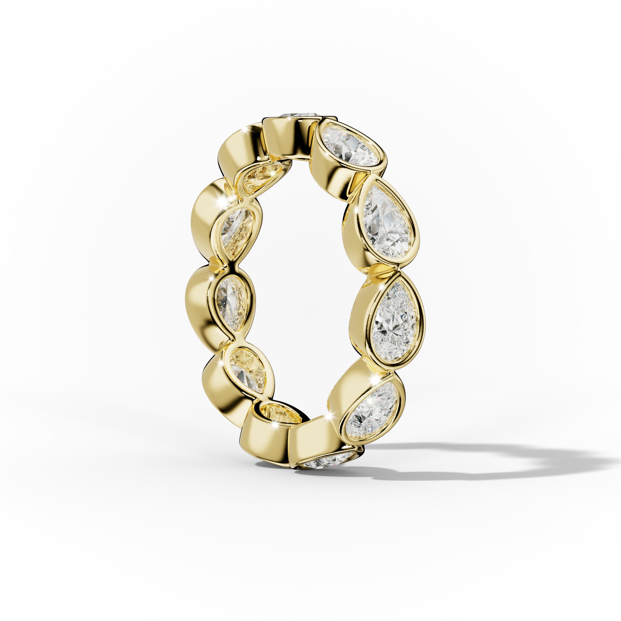 2.0 Carat East West Pear Cut Bezel Set Diamond Eternity Band